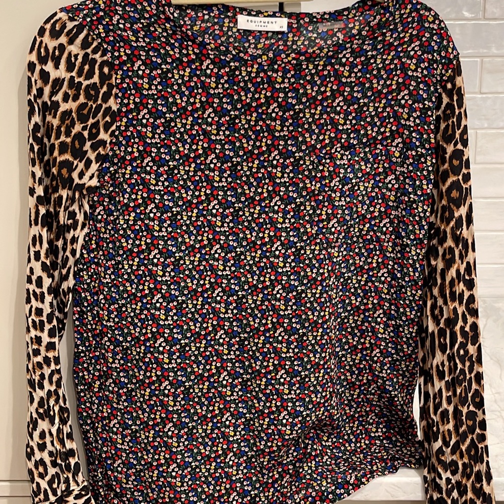 Equipment silk long sleeve blouse